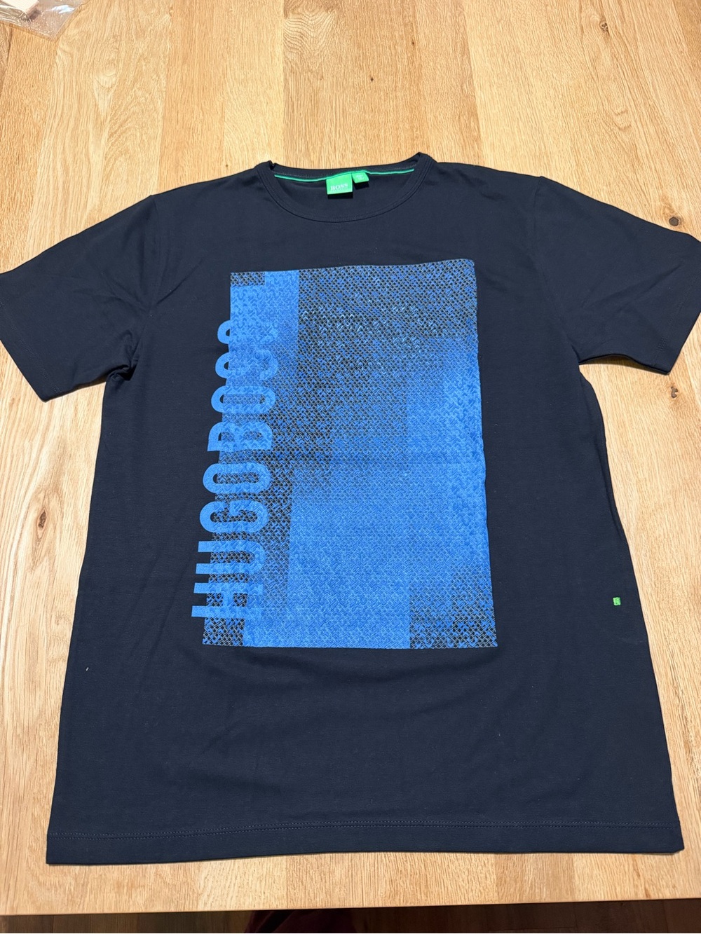 Hugo Boss Black Short Sleeve Tee with Blue Graphic Panel